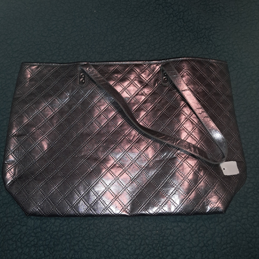 Elegant Black Quilted Tote Bag